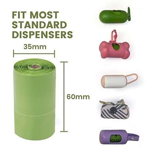 SUPERBIO Handle Tie Dog Poop Bags,12 rolls,180 bags,Extra Thick and Strong, OK compost INDUSTRIAL and BPI Certified — view 3