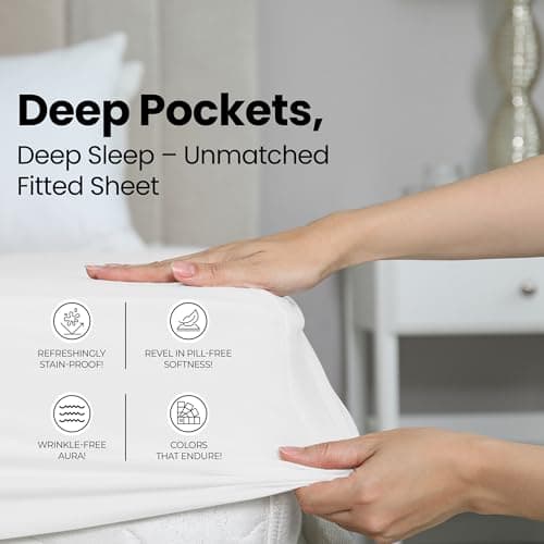 Utopia Bedding Queen Fitted Sheet - Bottom Sheet - Deep Pocket - Soft Microfiber -Shrinkage and Fade Resistant-Easy Care -1 Fitted Sheet Only (White) — view 2