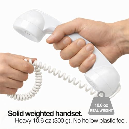 OPIS 60s Micro: Cellphone Retro handset/Old-Style Headset for All Cell-Phones (White) — view 4