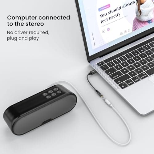 MOSWAG USB to 3.5mm Jack Audio Adapter 0.65Feet/20cm, External Sound Card Support Mic TRRS Headset with 3.5mm Aux Stereo Converter Compatible with Windows, PC, Laptop, Mac, Linux, Desktops, PS4 — view 4