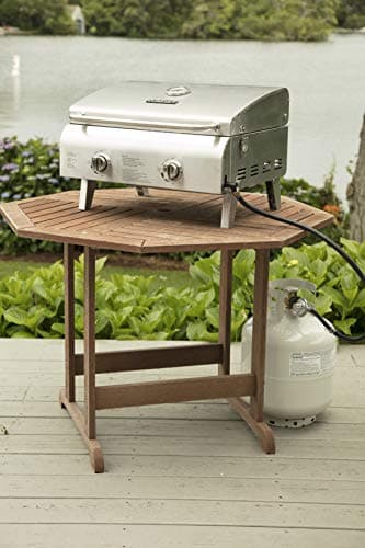Cuisinart Chef's Style Tabletop Portable Propane Grill, 20,000 BTU Stainless Steel 2-Burner Outdoor Gas Grill for Camping, Tailgates, BBQ, Hassle-Free Setup, Twist-Start Ignition, CGG-306 — view 9