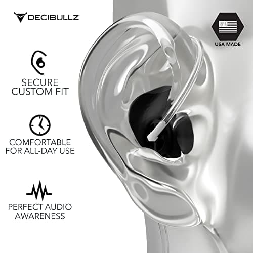 Decibullz Custom Moulded Security Two-Way Radio Surveillance Earpiece Set, Thermo-Fit Designed for Clear Acoustic Tube Radios | Model: +Awareness — view 3
