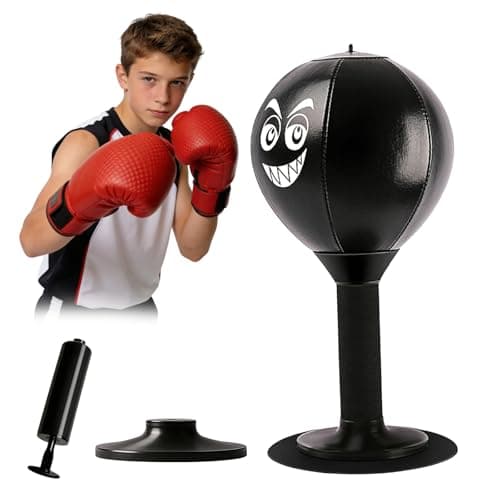 Desktop Punching Bag, Desk Punching Bag Stress Relief, Upgraded Strong Suction Cup & All-Around Foam Protect Spring, Portable Tabletop Boxing Ball, for Adults Coworkers and Friends