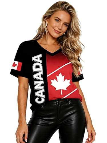 MEESHEEP Canada Shirt Women 2026 World Soccer Fans T-Shirts Football Jersey Canadian National Day Tees — view 5