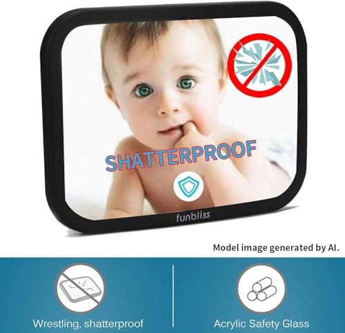 Baby Car Mirror Backseat, Black — view 2