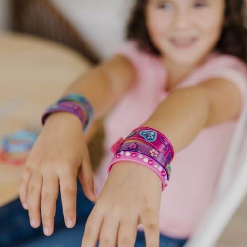Melissa & Doug Design-Your-Own Bracelets with 100+ Sparkle Gem & Glitter Stickers, Kids Snap Bracelets, Stickers & Jewelry Crafts, Preschool Toys for Girls & Boys Ages 4+ — view 8