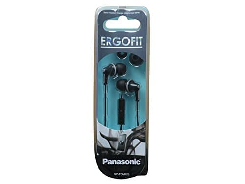 Panasonic ErgoFit Wired Earbuds, in-Ear Headphones with Microphone and Call Controller, Ergonomic Custom-Fit Earpieces (S/M/L), 3.5mm Jack for Phones and Laptops - RP-TCM125-K (Black) — view 2