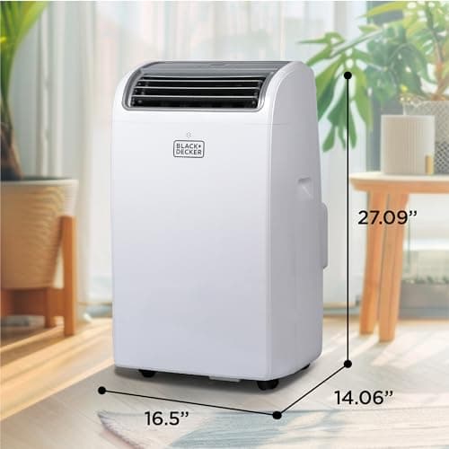 BLACK+DECKER Air Conditioner, 14,000 BTU Air Conditioner Portable for Room up to 700 Sq. Ft. with Remote Control, White — view 2