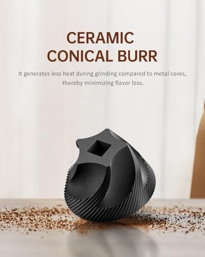 CIRCLE JOY Mini Manual Coffee Grinder with 40 External Adjustable Settings and Ceramic Conical Burr, Portable Stainless Steel Hand Coffee Grinder for Home and Travel — view 3