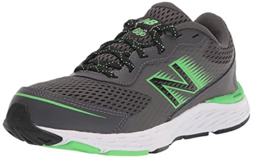 New Balance Kid's 680 V6 Lace-up Running Shoe, Magnet/Vibrant Spring/Black, 11.5 Wide Little Kid