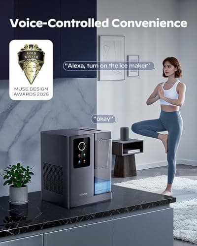 Silonn Nugget Ice Maker Countertop with APP & Voice Control, Self Cleaning Ice Machine with 3L Large Water Tank, 40 lbs/24H Soft Chewable Ice, Portable Pebble Ice Maker for Home, Kitchen and Party — view 6
