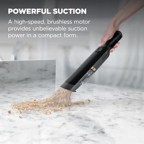Shark WANDVAC Cordless Hand Vac, Lightweight, Versatile and Portable at 1.4 lbs., Powerful Suction for Pet Hair, Charging Dock, One-Touch Empty for Car & Home, Duster Crevice Tool, Black, WV201BK — view 3
