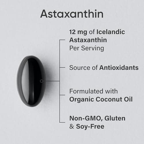 Sports Research® Triple Strength Astaxanthin Supplement from Algae w/Organic Coconut Oil - Natural Support for Skin & Eye Health - Non-GMO & Gluten Free - 12mg, 60 Softgels - 2 Month Supply — view 2