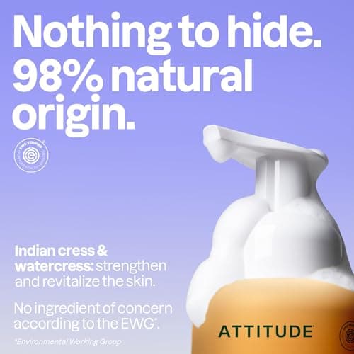 ATTITUDE Foaming Hand Soap, Made in Canada, EWG Verified, Dermatologically Tested, Plant and Mineral-Based, Vegan Personal Care Products, Orange Blossom & Eucalyptus Scent, 295 mL — view 2