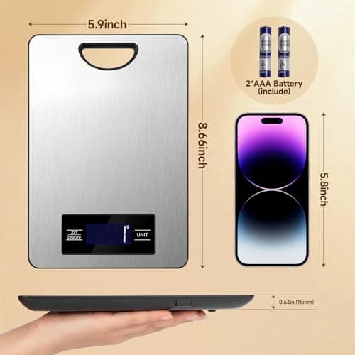 Food Scale, Digital Kitchen Scale with Hanging Loop, 11lb Baking Scale — view 3