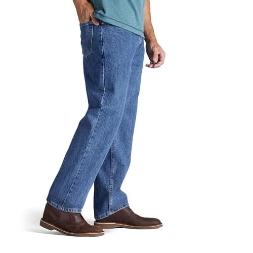 Lee Men's Relaxed Fit Straight Leg Jean, Medium Stone, 38W x 32L — view 2