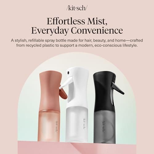 Kitsch Continuous Spray Bottle for Hair – Fine Mist Water Mister & Water Spray Bottle – Recycled Hair Spray Bottle – Spray Bottles for Cleaning, Styling, Plants & More – White, 150ml — view 7