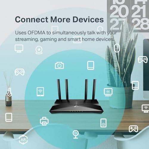 TP-Link AX1500 WiFi 6 Smart WiFi Router (Archer AX10) - Dual Band Gigabit Wireless Internet Router, 4 Gigabit LAN Ports, Beamforming, OFDMA, MU-MIMO, Parental Controls, Works with Alexa — view 3