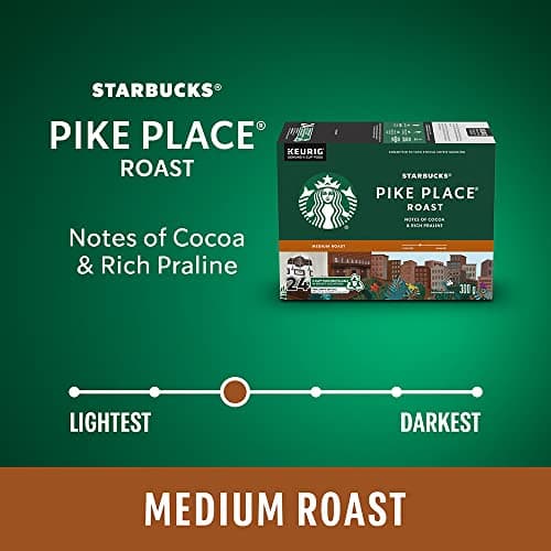 Starbucks Pike Place Medium Roast K-Cups, Single Serve Keurig Compatible Coffee Pods for Keurig Brewers - 24 Capsules — view 4