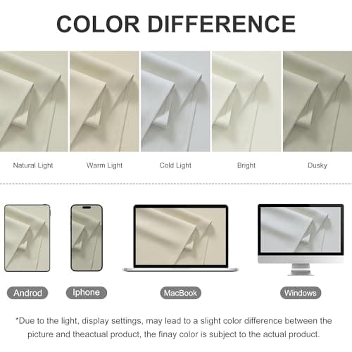 RYB HOME Patio Curtains Outdoor - Extra Wide Drape Waterproof Windproof Curtains for Porch Gazebo Pergola Canopy Shower Pool Outside Deck, Width 52 x Length 84, 1 Panel, Beige — view 7