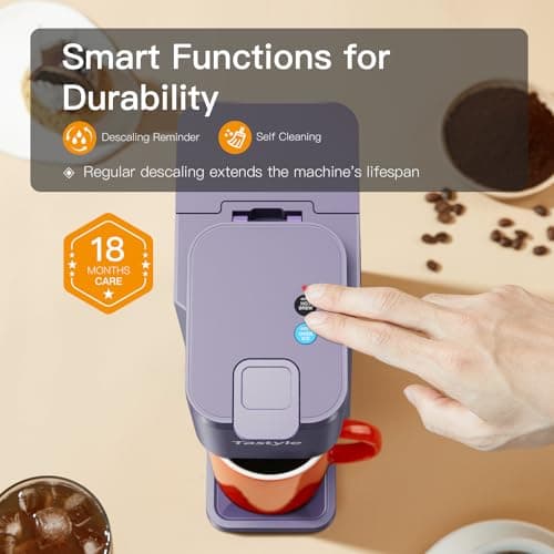 Tastyle Mini Single Serve Hot and Iced Coffee Maker for K Cup and Ground — view 5