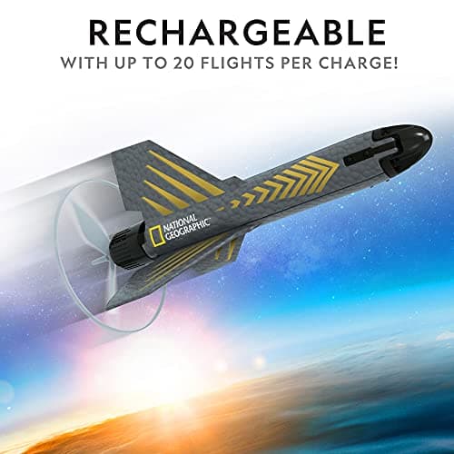 National Geographic Rocket Launcher - Motorized Air Rocket Toy with Patented Design, Launch up to 200 Feet, Outdoor Toys & Model Rockets, Gifts for Kids Ages 8-12, Space Toys