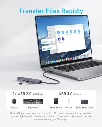 Anker USB C Hub 5-in-1 USB Hub for Laptops, 4K HDMI USB-C Multiport Adapter — view 5