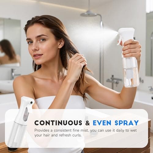 Spray Bottle for Hair, Continuous Ultra Fine Mister Spray Bottle, Refillable Water Sprayer for Hairstyling, Plants, Pets, Cleaning, Skincare (3 Pack 6.8OZ/200ML,White+Black+Terracotta) — view 4