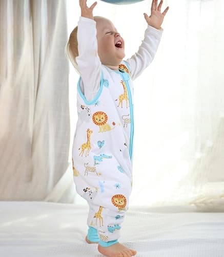Mama Cheetah Baby Sleeping Bag with Feet, 0.5 Tog, Summer Sleeping Bag, Organic Cotton, Sleeveless, Baby Sleeping Bag with Legs for Infants, Children, Boys, Girls, 80 cm — view 5