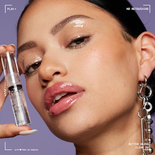 NYX PROFESSIONAL MAKEUP Butter Gloss, Non-Sticky Lip Gloss - Sugar Glass ,Clear — view 3