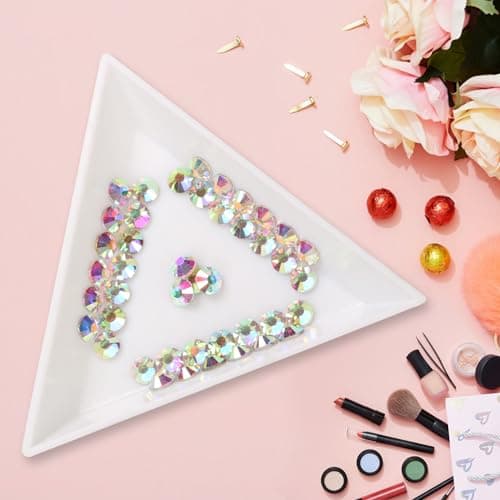Jollin 1440pcs Glue Fix Crystal Flatback Rhinestones Glass Diamantes Gems for Crafting Nail Art Crafts Decorations Clothes Shoes 4.8mm (ss20, Crystal AB) — view 2
