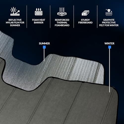 Front Car Windshield Sun Shade Compatible with 2013-2017 Honda Accord Sedan 4Door | Custom Fit Visor Accordion Fold Style Sun Protector | Silver & Grey 1-pc Set | SS-125