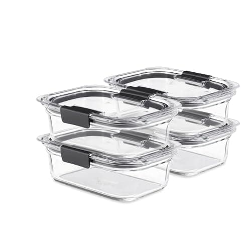 Rubbermaid Brilliance Glass Food Storage Containers, 3.2 Cup, Set of 4, BPA-Free, Leak-Proof, Clear — view 7