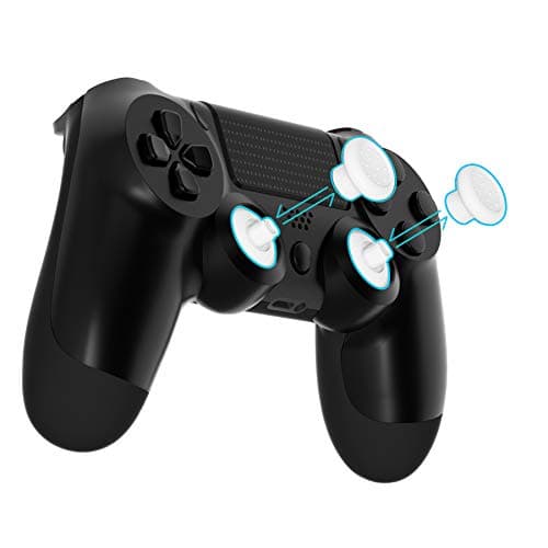 eXtremeRate ThumbsGear Interchangeable Ergonomic Thumbstick for PS5 Controller, for PS4 All Model Controller - 3 Height Domed and Concave Grips Adjustable Joystick - White