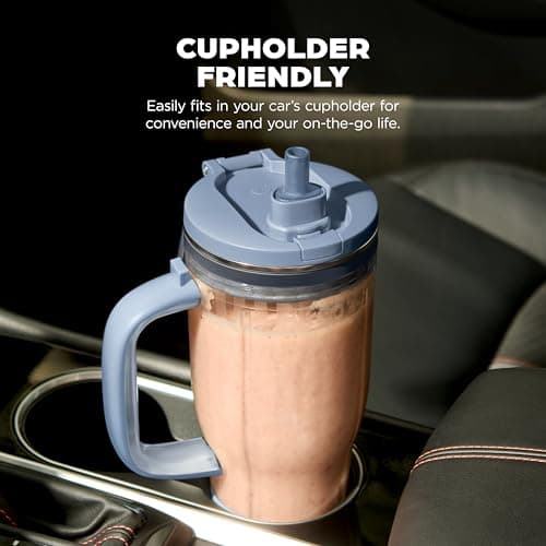 Ninja BlendBOSS | Personal Smoothie Tumbler | 26oz Travel Tumbler w/Leakproof Lid, Detachable Straw & Integrated Chug Spout | Dishwasher Safe & BPA Free | Cyberspace | XSKDB326SLCY — view 4