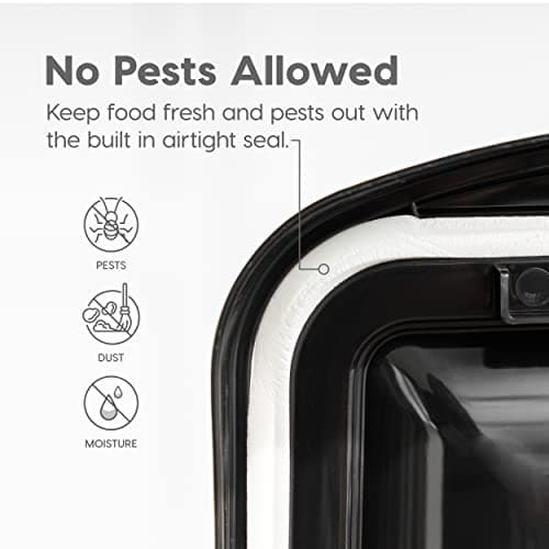 IRIS USA Airtight Dog Food Storage Container, WeatherPro, Up to 10 lbs, for Dog Cat Bird and Other Pet Food Storage Bin, Keep Fresh, Translucent Body, Made in USA, Clear/Black — view 3