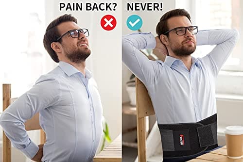FEATOL Back Brace Support Belt-Lumbar Support Back Brace for Back Pain, Sciatica, Scoliosis, Herniated Disc Adjustable Support Straps-Lower Back Brace with Removable Lumbar Pad for Men & Women — view 6