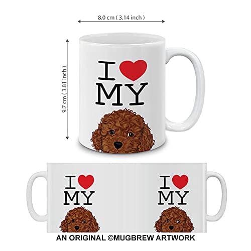 MUGBREW I Love My Brown Toy Poodle Ceramic Coffee Mug Tea Cup, 11 OZ — view 3