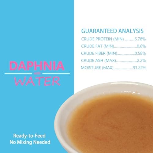 Vorenzyme Instant Daphnia Fish Food - No Hatch High Protein Fry Food with Astaxanthin for Betta, Guppy, Discus, Tropical Fish, Corals, Jellyfish & Seahorses in Saltwater & Freshwater Aquarium (50ml)