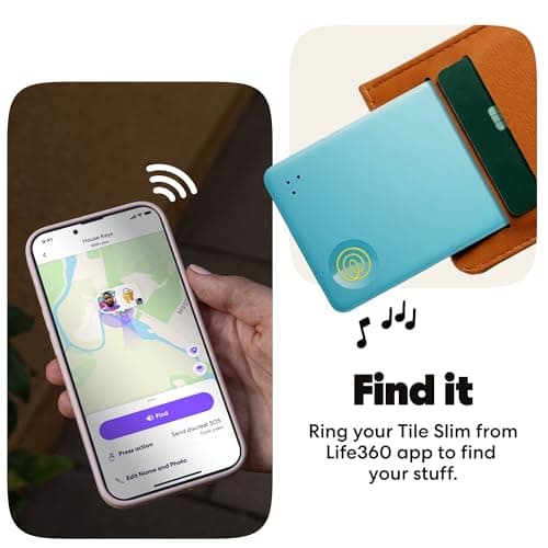 Life360 Tile Slim - Wallet Finder, Bluetooth Tracker and Item Locator for Luggage Tags, Passports and More. Both iOS and Android Compatible. Phone Finder. 1-Pack (Aqua Lemon) — view 3