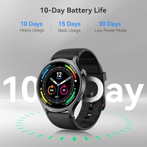 Smart Watch for Men Women, Answer/Make Call, 1.32'' AMOLED Screen Fitness Tracker with Heart Rate/Sleep/SpO2 Monitor, Smartwatch for iPhone/Samsung/Android, 110 Sport Mode, 3ATM Waterproof(Black) — view 4