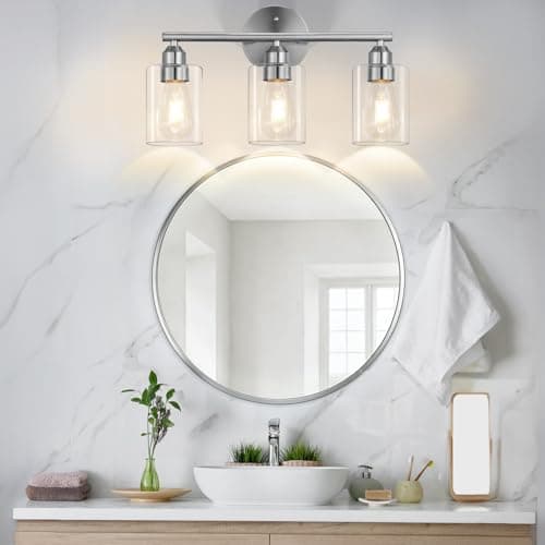 Percantis 3-Light Bathroom Vanity Light Fixture,Silver,17.3" — view 5