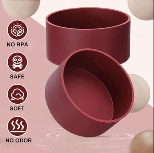 Protective Silicone Boots for Owala 30oz & 40oz FreeSip Sway Bottles & Tumblers, Anti-Slip Protective Sleeve, Black Cherry — view 3
