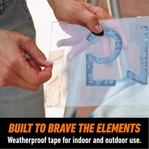 Gorilla Tough & Clear Double Sided Mounting Tape, Hanging, Instant 15lb Strong Hold, Permanent Bond, Weatherproof, 1 in x 60 in, Clear, (Pack of 1), 6065101 (Packaging May Vary) — view 4