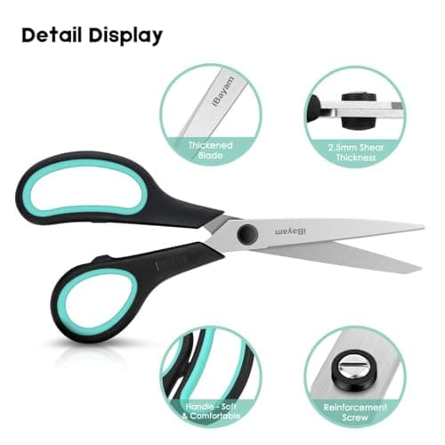 iBayam 8.5" Heavy Duty Scissors All Purpose for Office School Crafts Sewing — view 3