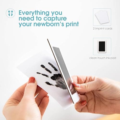Pearhead Newborn Baby Handprint or Footprint “Clean-Touch” Ink Pad, 2 Uses, Black, 1 Count (Pack of 1)