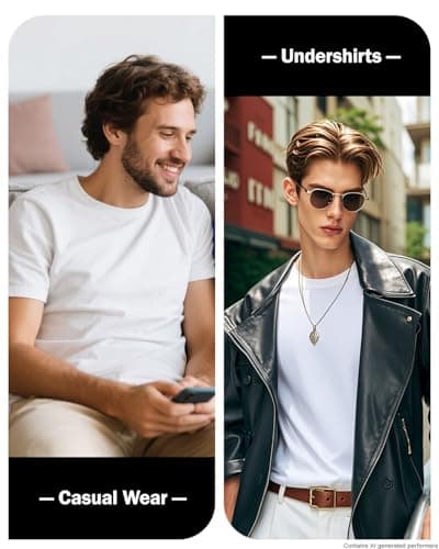 wirarpa Men's T-Shirts 100% Cotton Midweight Crewneck Short Sleeve Tees Casual Plain T Shirt 2 Pack White M — view 4