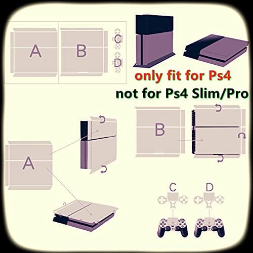 Decal Skin for Ps4, Whole Body Vinyl Sticker Cover for PlayStation 4 Console and Controller (Include 4pcs Light Bar Stickers) (PS4, Blue Sky) — view 5