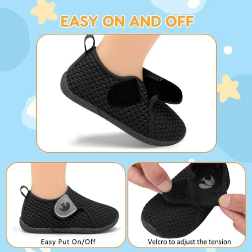 JOINFREE Baby Girls Shoes Boys Sneakers Barefoot Infant First Walking Shoe Sports Sneaker Black 12-18 Month Infant — view 2