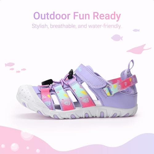 DREAM PAIRS Boys Girls Athletic Sport Sandals,Size 11 Little Kid,Purple — view 4